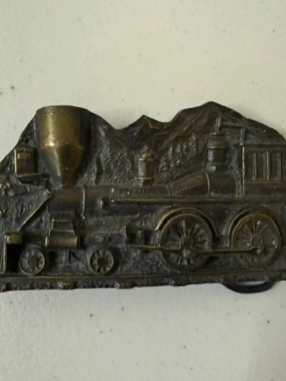 VTG 1977 Capt. Hawks Sky Patrol Brass General Steam Train Belt Buckle NO PIPE
